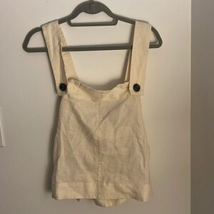 Linen cross back apron top